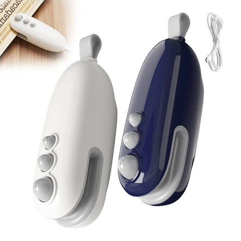 Generic 2Pcs mini bag sealer close-up with cutter and magnet, ready for daily use.