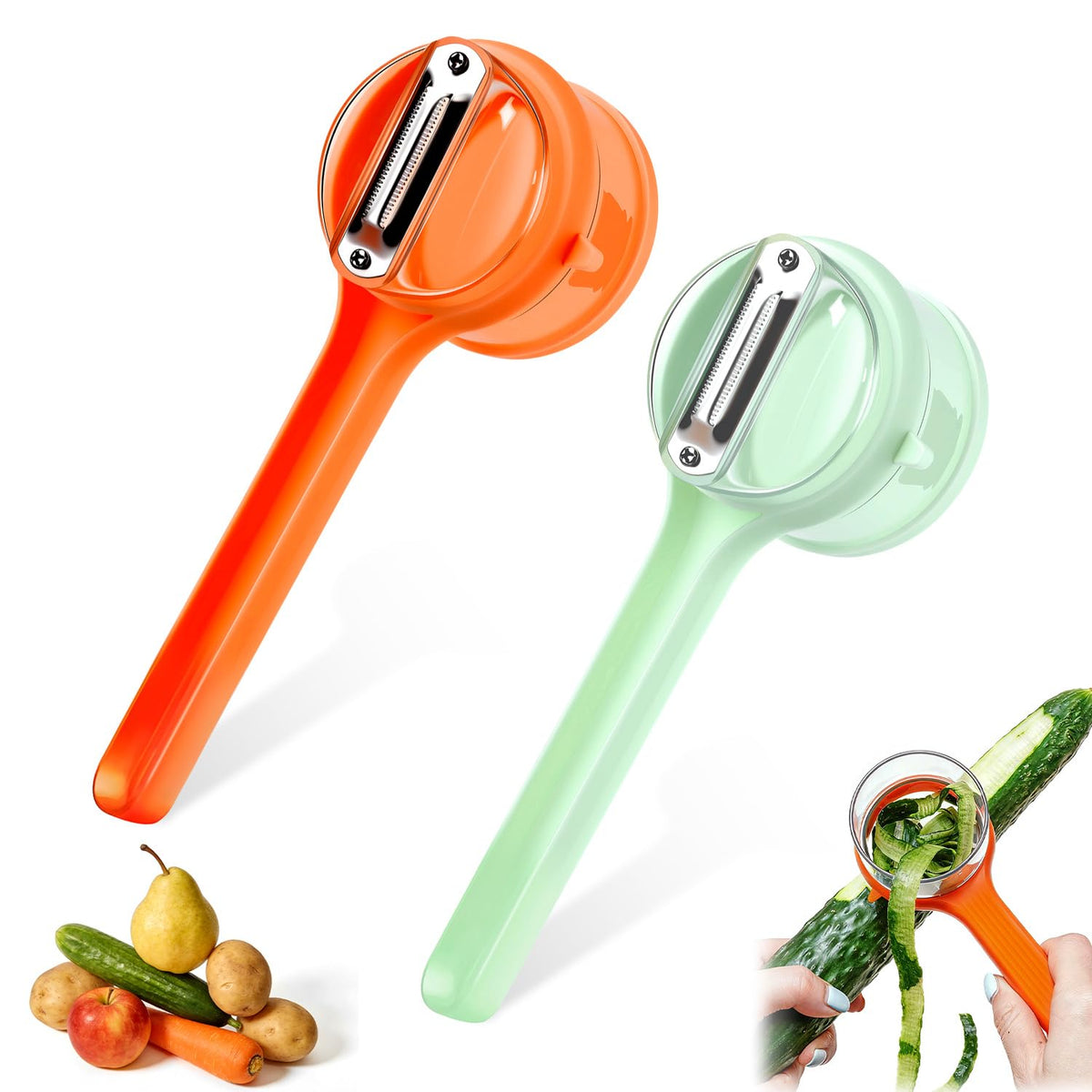 Generic 2-Piece Vegetable Peeler Set with container for clean, mess-free prep.