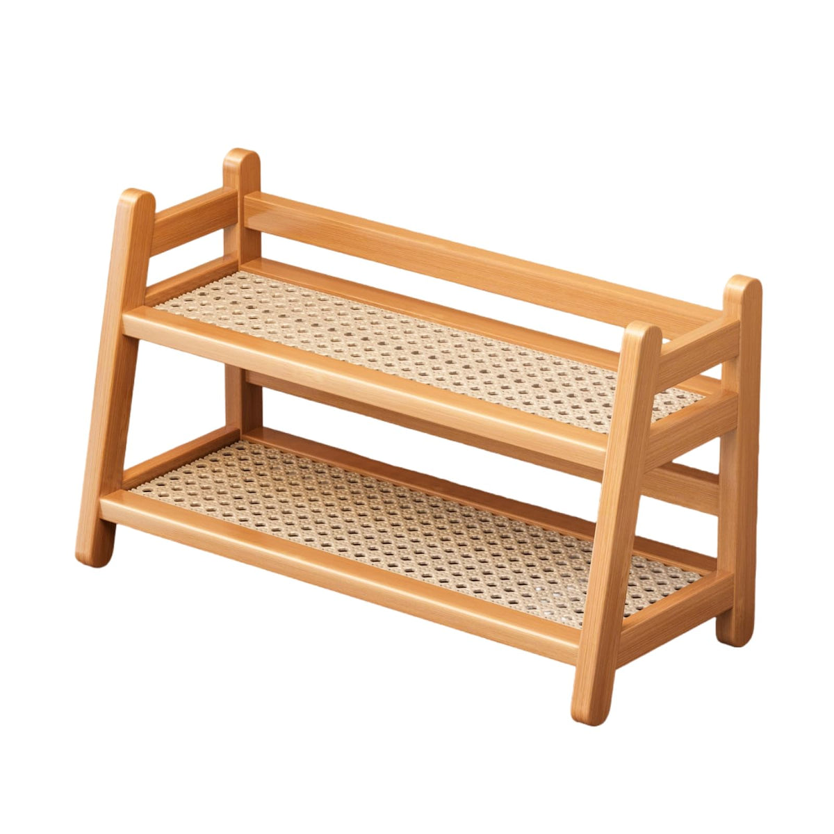 Generic 2-Tier Coffee Station Organizer front view for compact countertop efficiency.