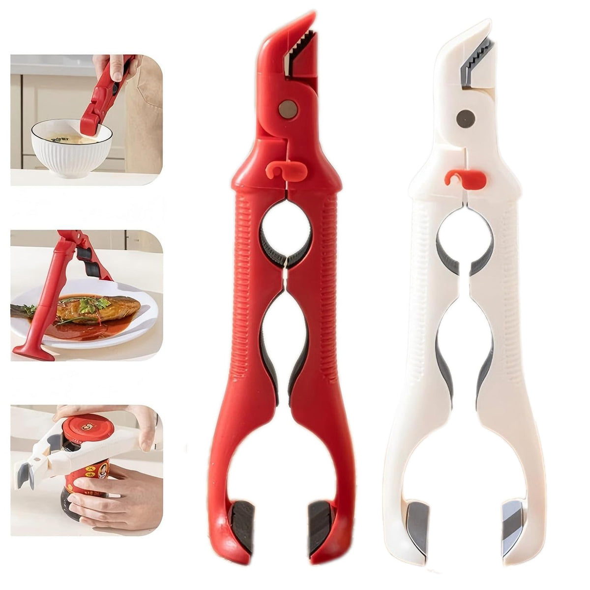 Generic 3-in-1 hot plate gripper secures hot bowls with a stable grip.