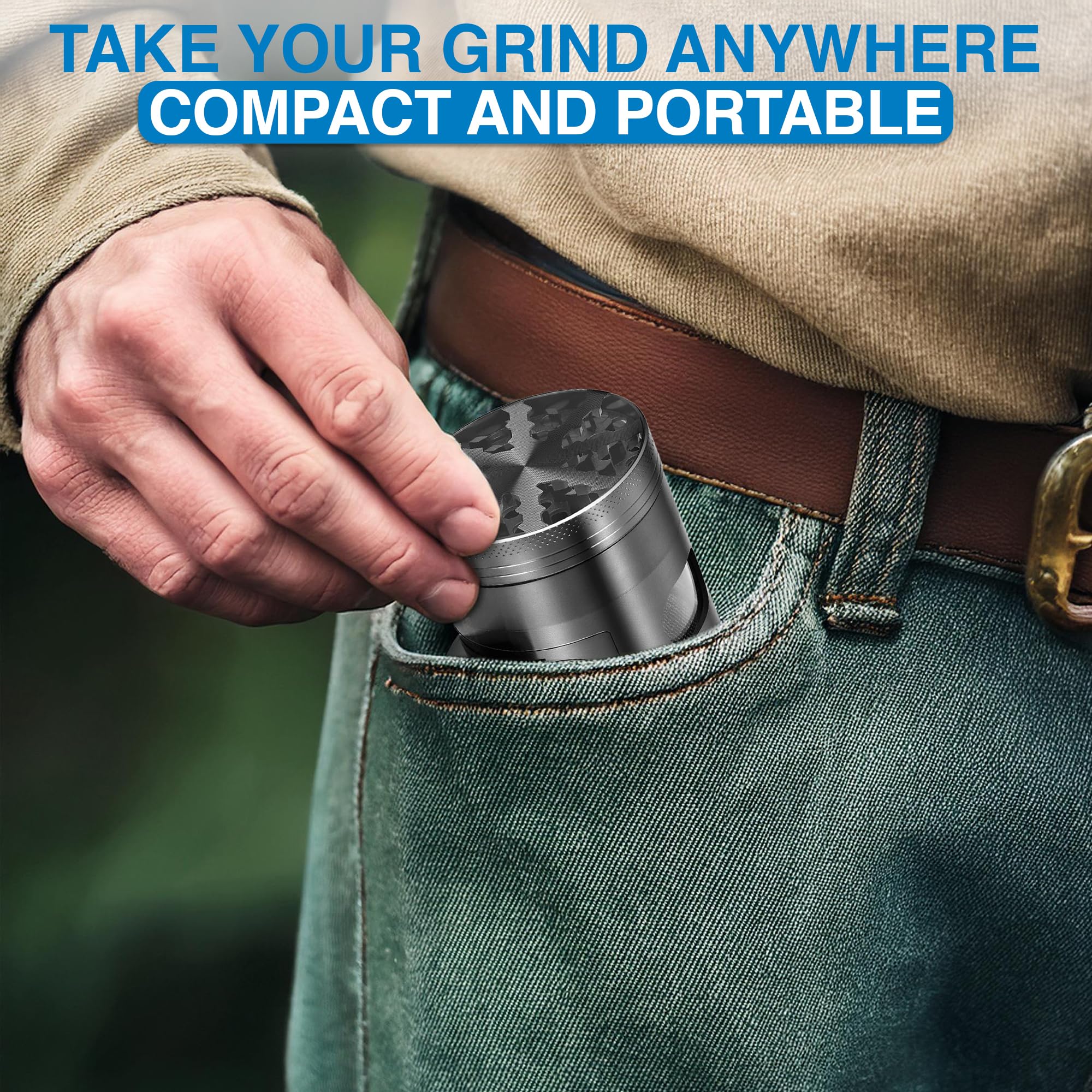 Generic 4-Piece Spice Grinder backpack-friendly design for camping trips