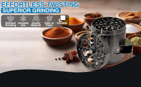 Generic 4-Piece Spice Grinder in use in the kitchen during meal prep