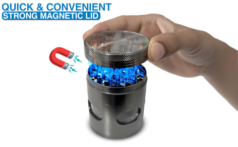 Generic 4-Piece Spice Grinder pollen catcher collects ground material for easy retrieval