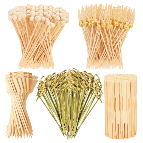 Generic 500pcs cocktail picks with bamboo ball tips for elegant appetizers