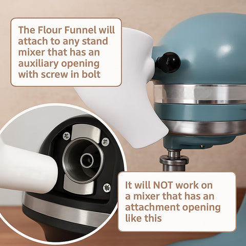 Generic baking accessory for KitchenAid simplifies pouring and cleanup