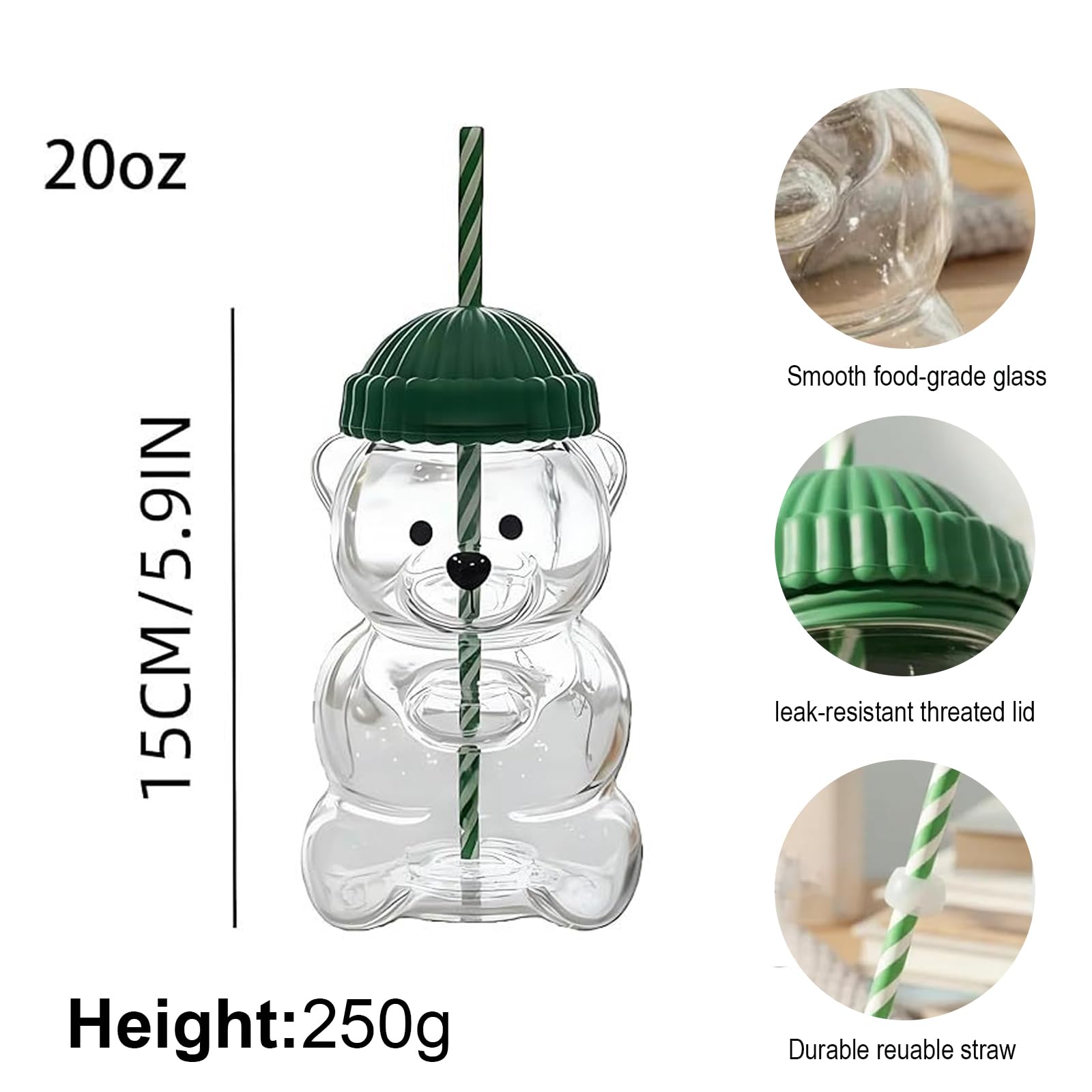 Generic Borosilicate Glass Bear design offers clarity and lasting durability.