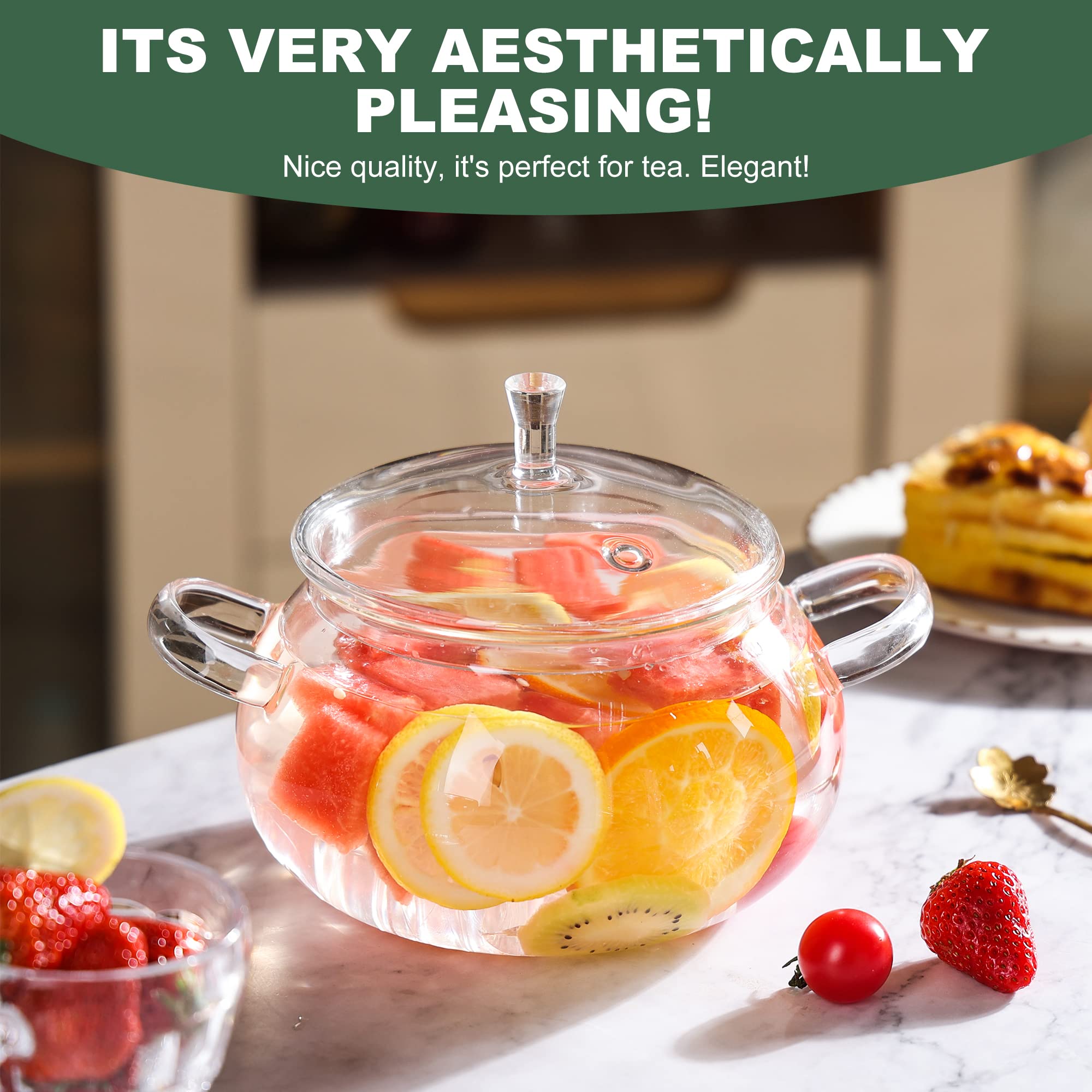 Generic borosilicate glass ensures safe, rapid heating across stove types.