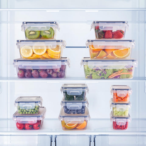 Generic BPA-free containers with transparent walls for easy food visibility