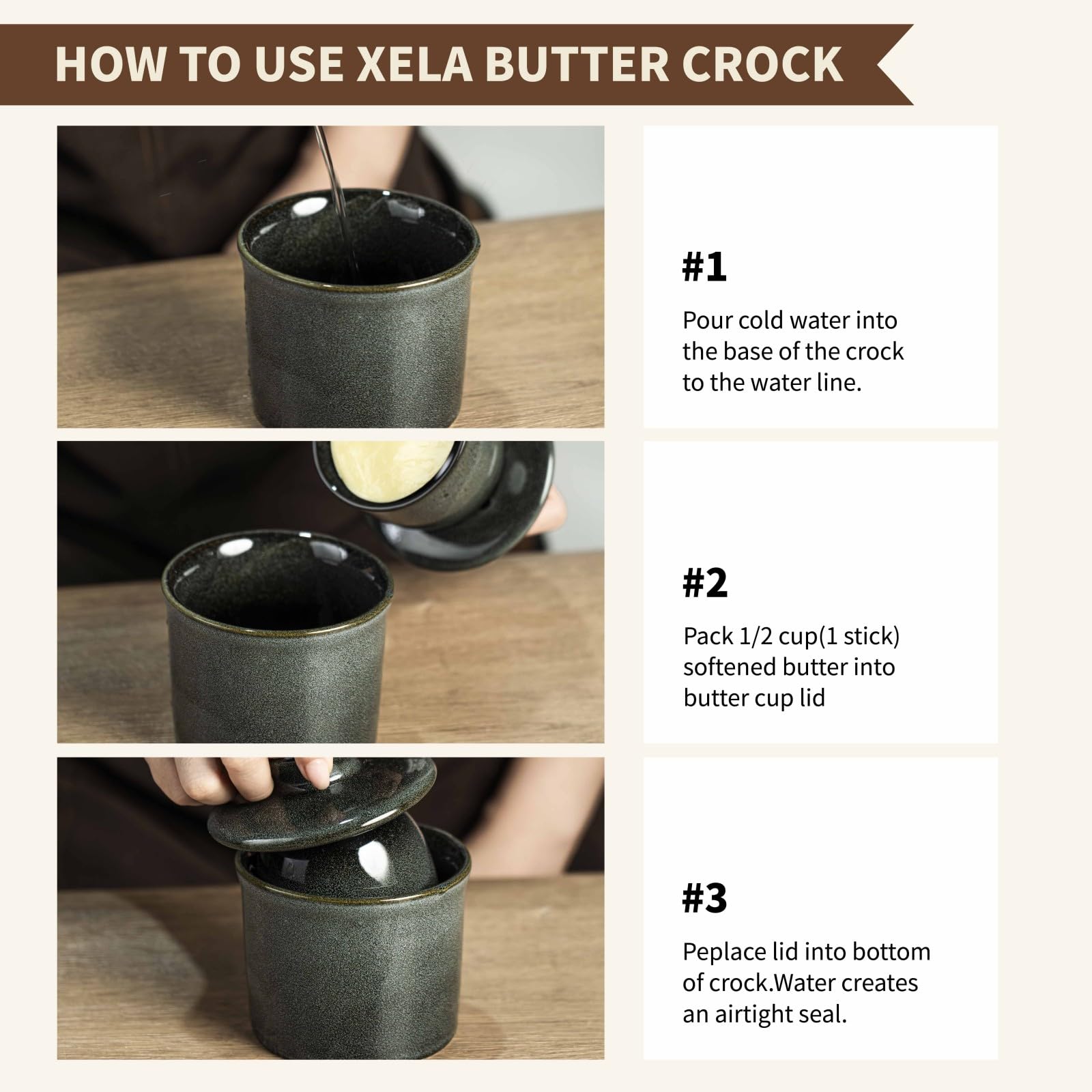 Generic butter crock displayed as a stylish kitchen decor accent