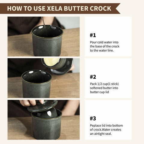 Generic butter crock displayed as a stylish kitchen decor accent