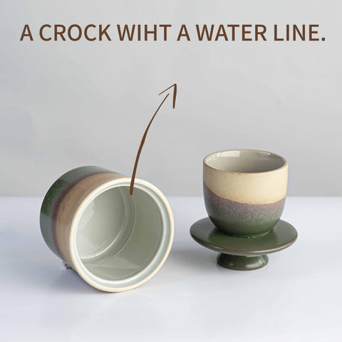 Generic butter crock with a stable base prevents tipping on counters.