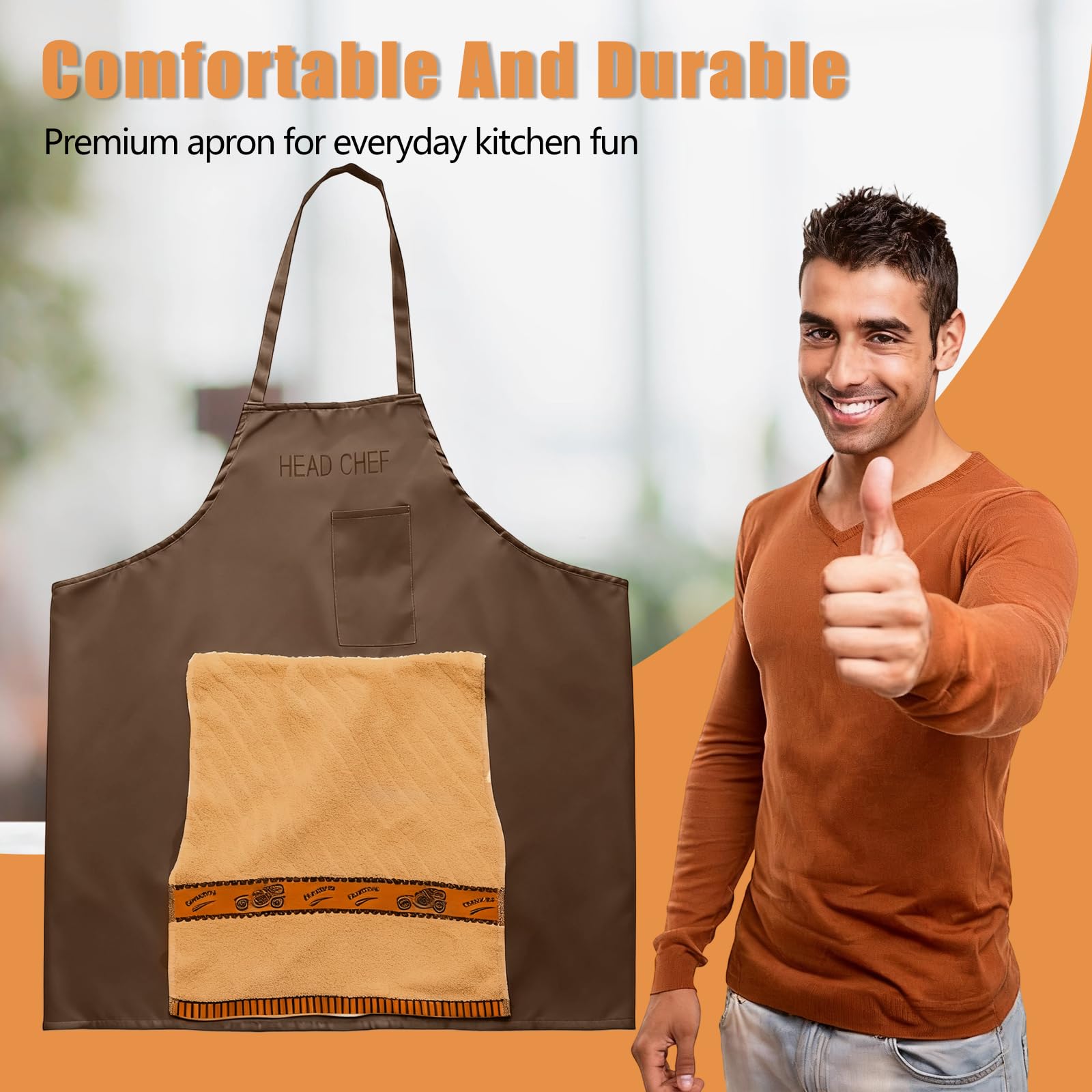 Brown Generic Chef's Prank Apron with adjustable waist for custom fit.