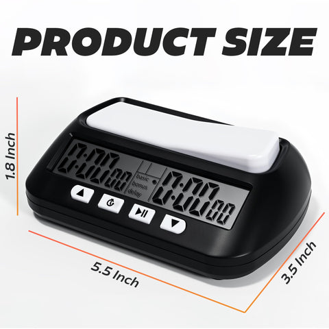 Generic Multifunctional Chess Clock large display allows fast time checks.