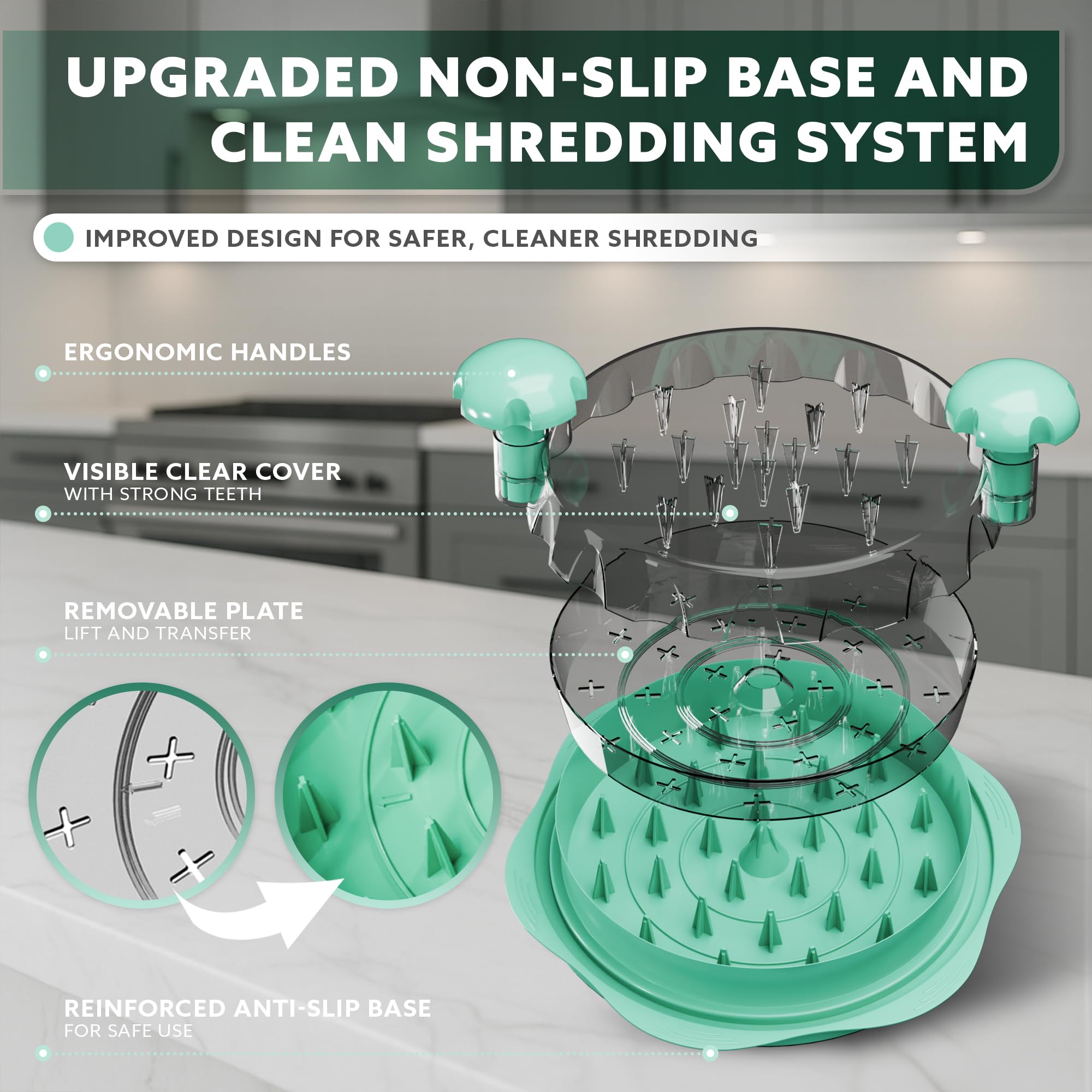 Generic Chicken Shredder Twist Large Set detachable plate for easy transfer