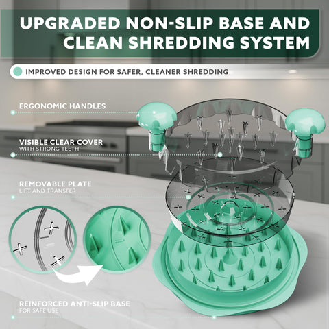 Generic Chicken Shredder Twist Large Set detachable plate for easy transfer