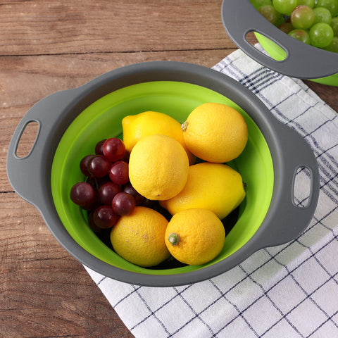 Generic collapsible colander large 4qt handles bulk draining.