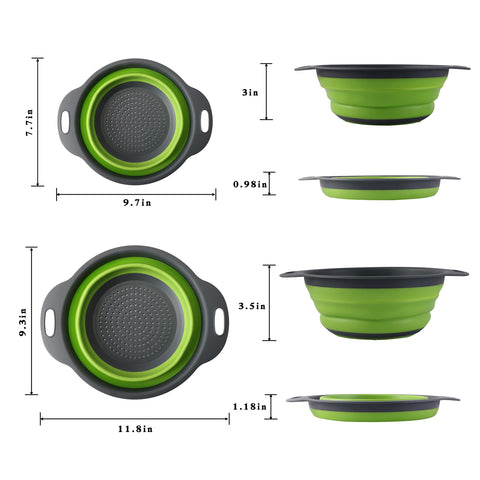 Generic collapsible colander ideal for rinsing fruits and vegetables efficiently.