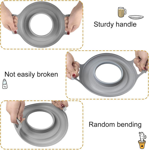 Generic cool-touch handles stay cool to touch when lifting hot dishes.