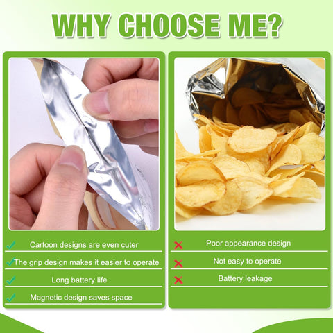 Generic crocodile-design sealer adds playful style while organizing snacks