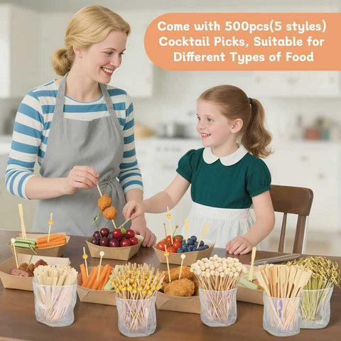Generic decorative picks for hors d'oeuvres and desserts at parties