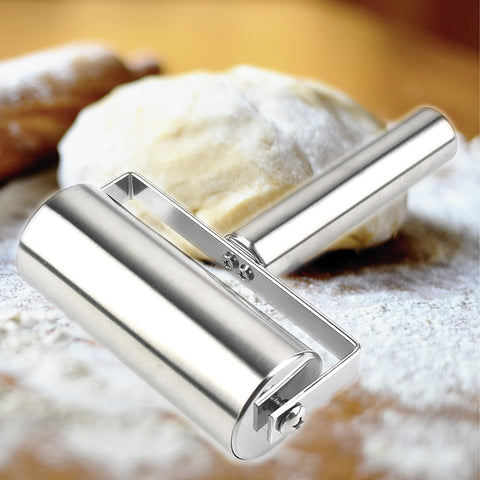 Generic dough roller for cookies and tarts, versatile kitchen tool.