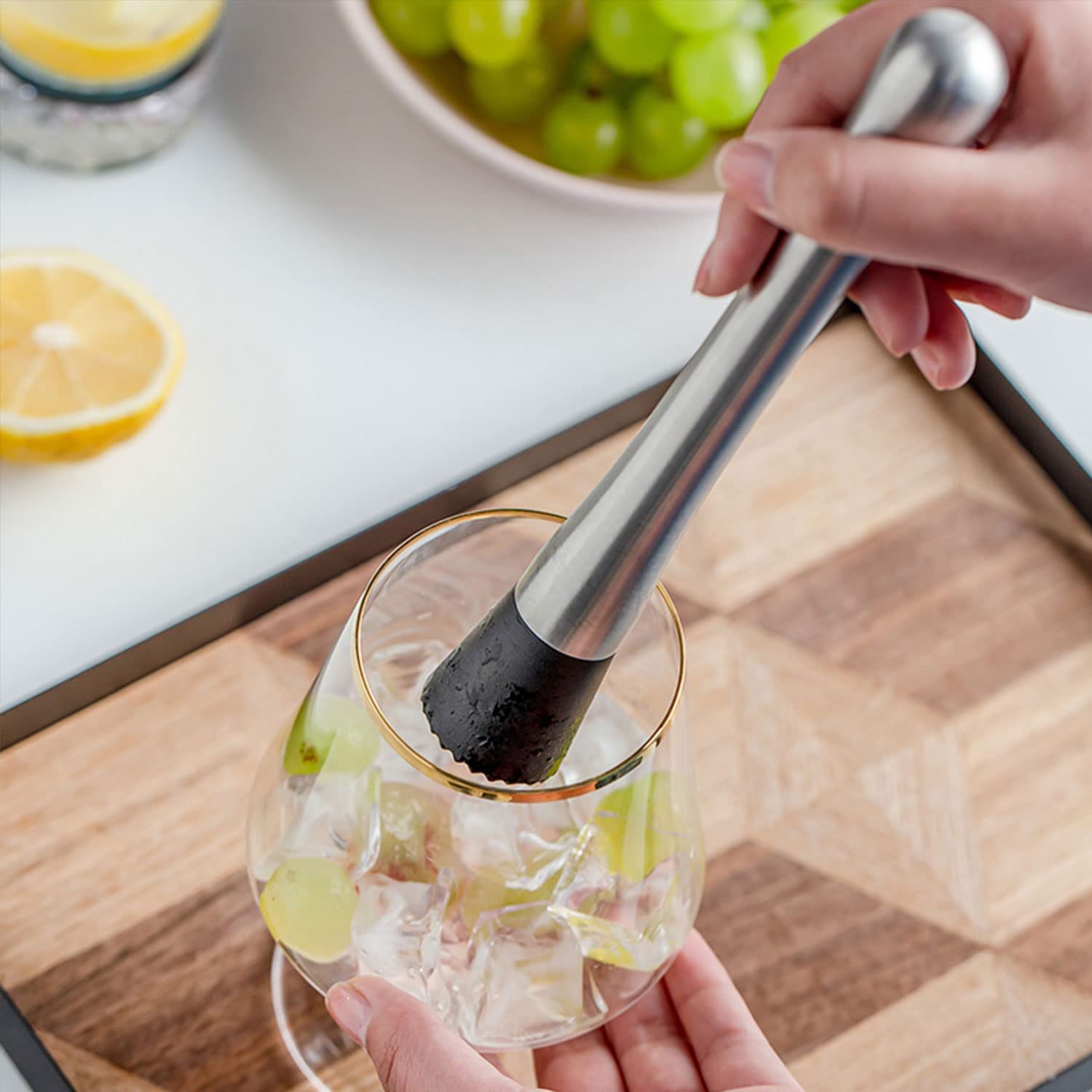 Generic easy-clean cocktail muddler suitable for mojitos, margaritas, and mint drinks.