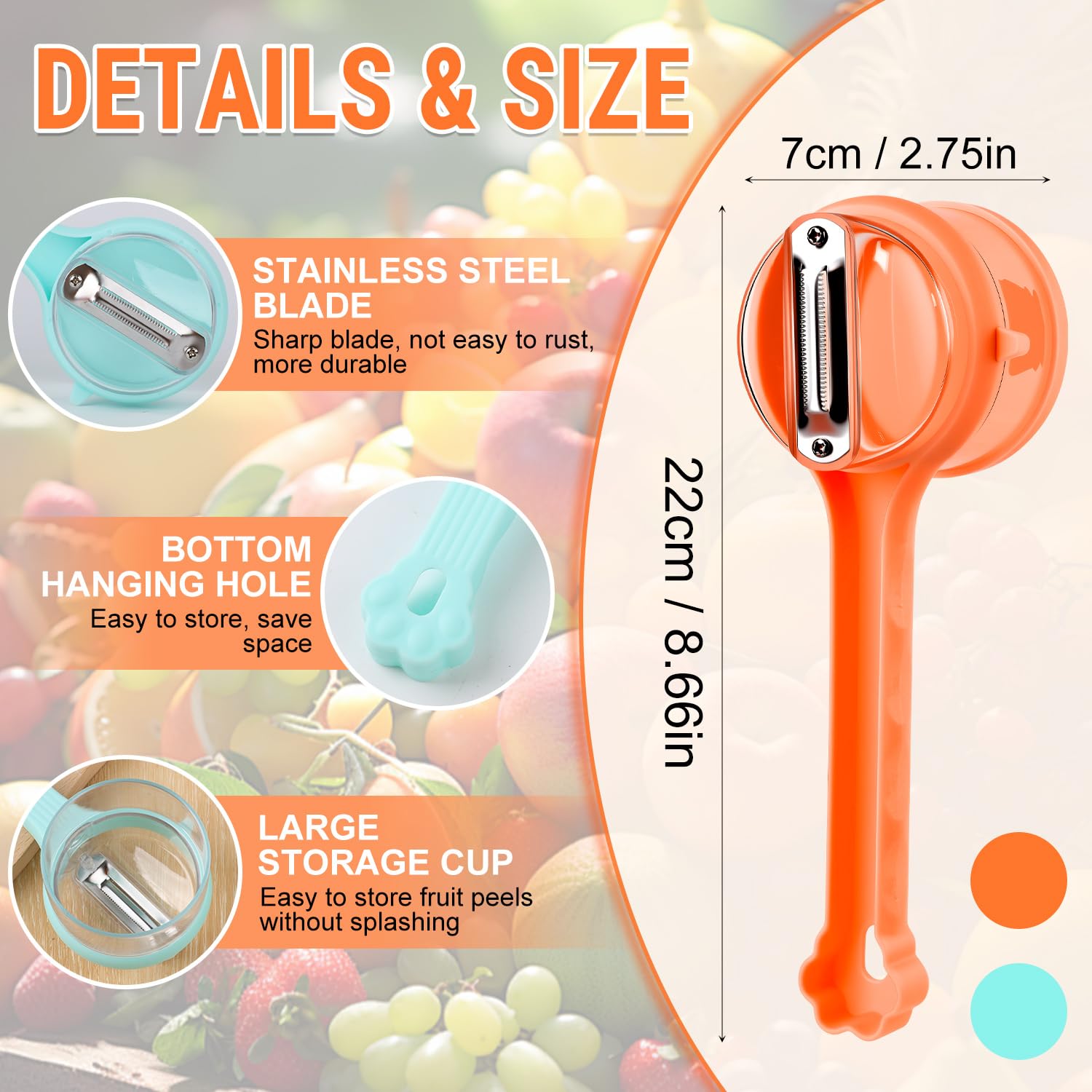 Generic easy-clean peeler, rinse under running water after use.