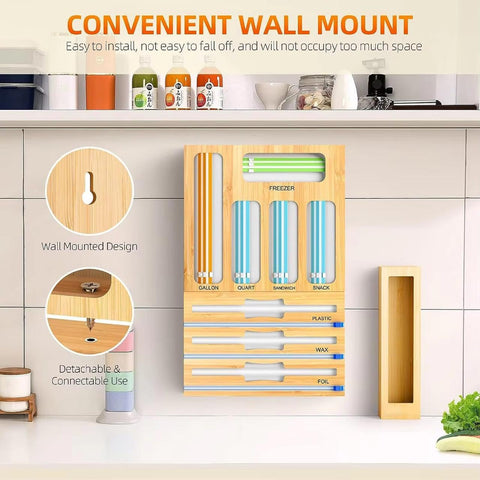 Generic 9-in-1 organizer accommodates gallon, quart, sandwich, and snack bags.