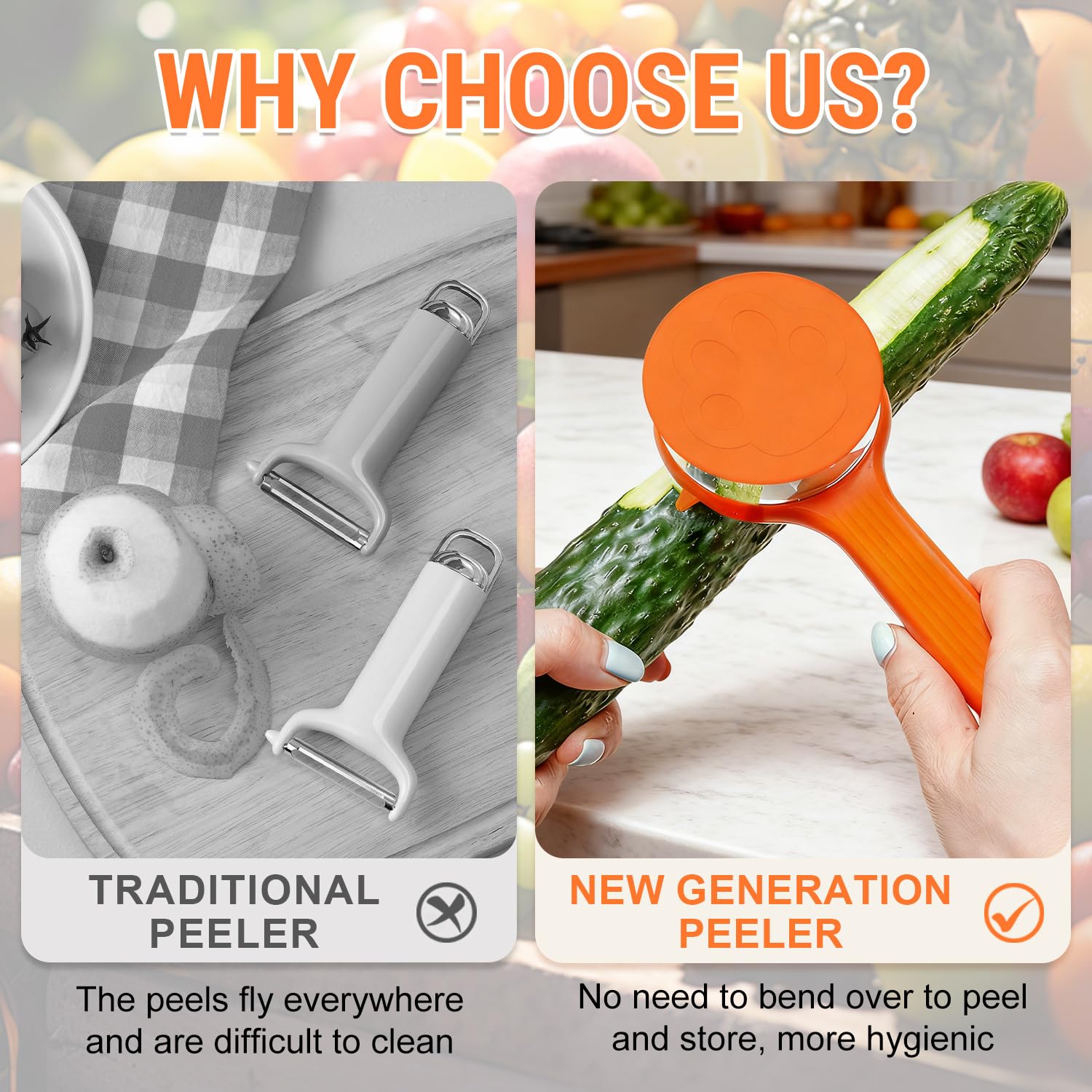 Generic fruit and vegetable peeler, dishwasher-safe for easy cleaning.