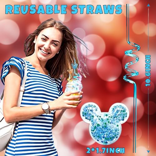 Generic Glitter Mouse Straws in vibrant color mix ideal for themed celebrations.