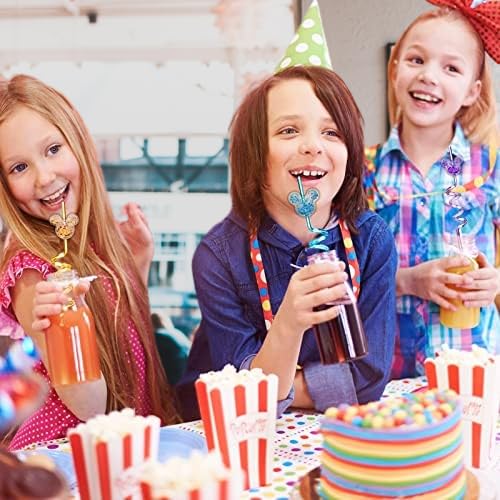 Generic Glitter Mouse Straws arranged in a kids' party scene for photos.