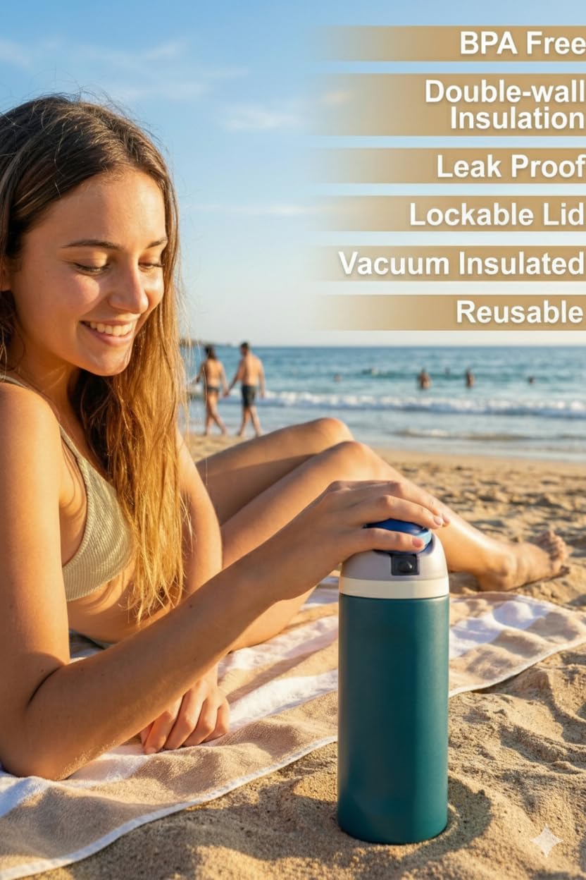 Generic 24oz bottle at gym, ideal for water or smoothies.