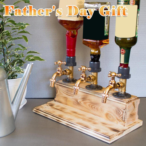 Generic handmade Siberian pine dispenser design highlights natural grain and craftsmanship.