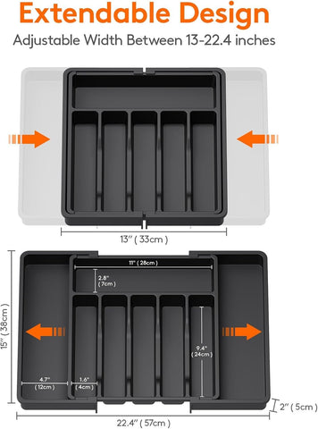 Generic JB large silverware drawer organizer eight compartments for easy sorting