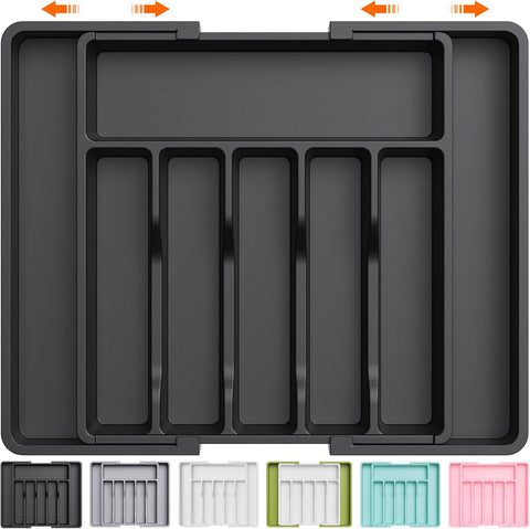 Generic JB large silverware drawer organizer expanded left panel for extra storage