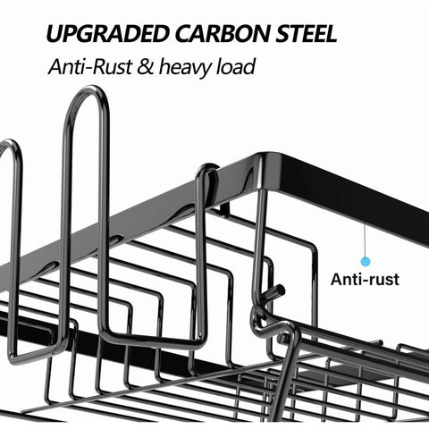 Generic Large Dish Drying Rack family-friendly capacity fits dishes for 4–6 people.