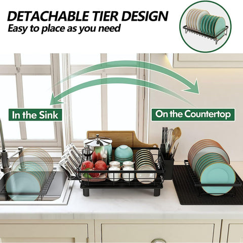 Generic Large Dish Drying Rack rust-resistant coating helps maintain a fresh look.