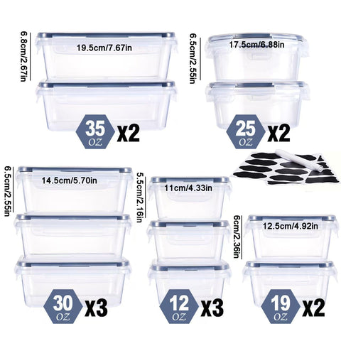 Generic leakproof lids with silicone seals prevent spills during fridge storage