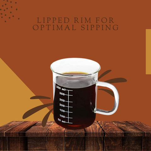 Lipped rim design enables smooth pouring and reduces drips