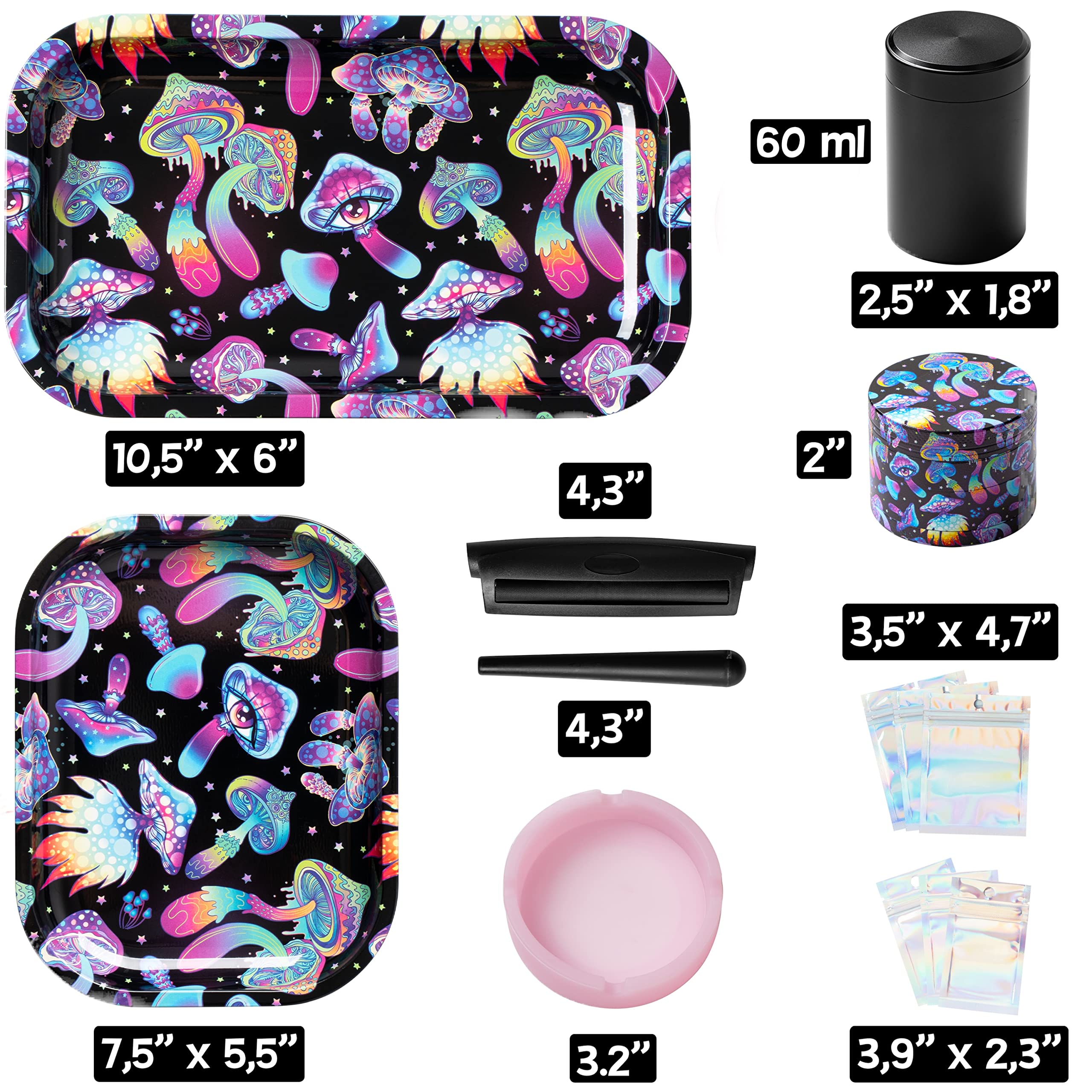 Generic Little Hippie curved-edge trays offer easy carry and handling.