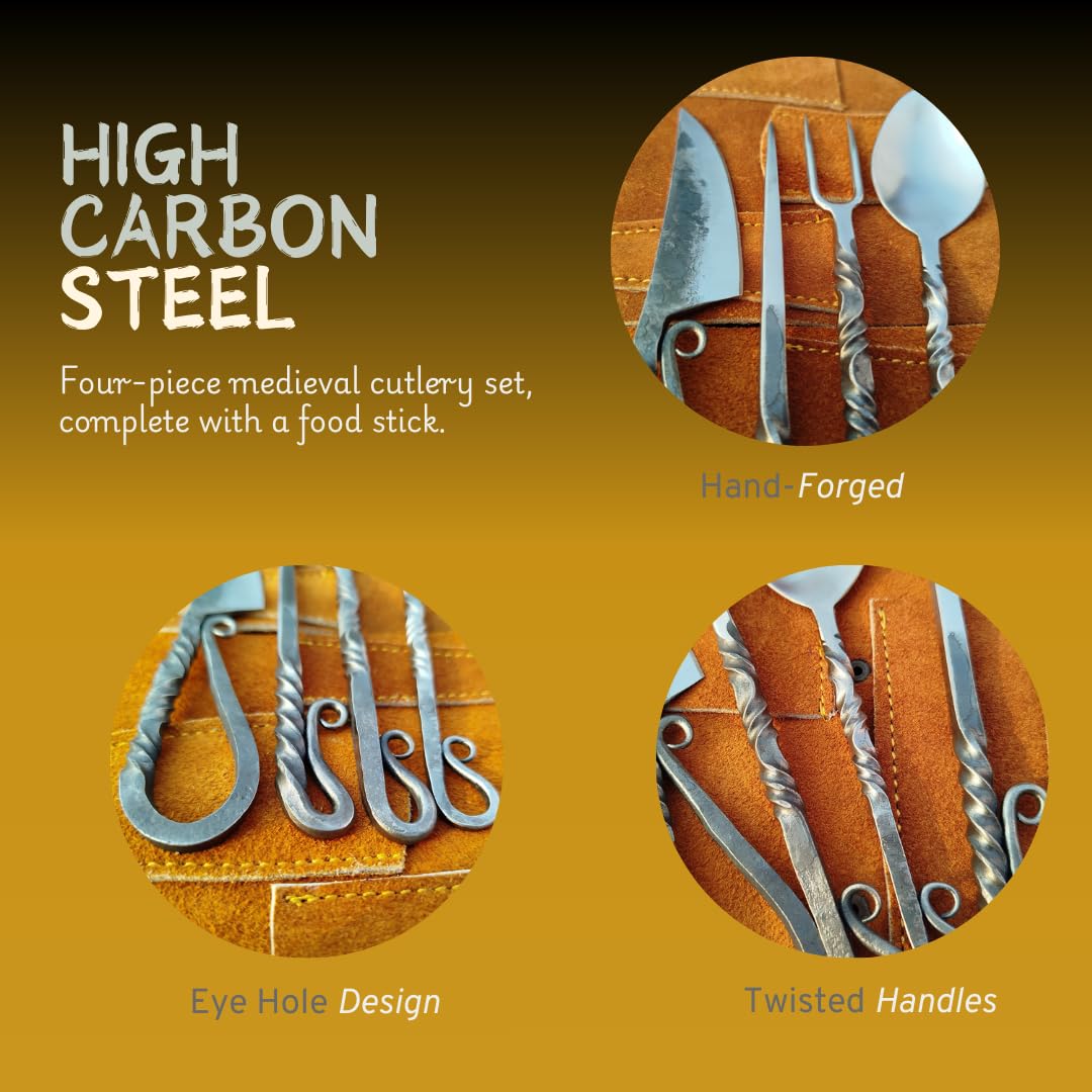 Generic Hand Forged Black Fork close-up emphasizing sturdy construction for feasts