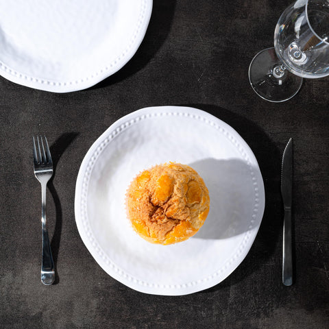 10.5-inch round plate suited for family dinners and gatherings