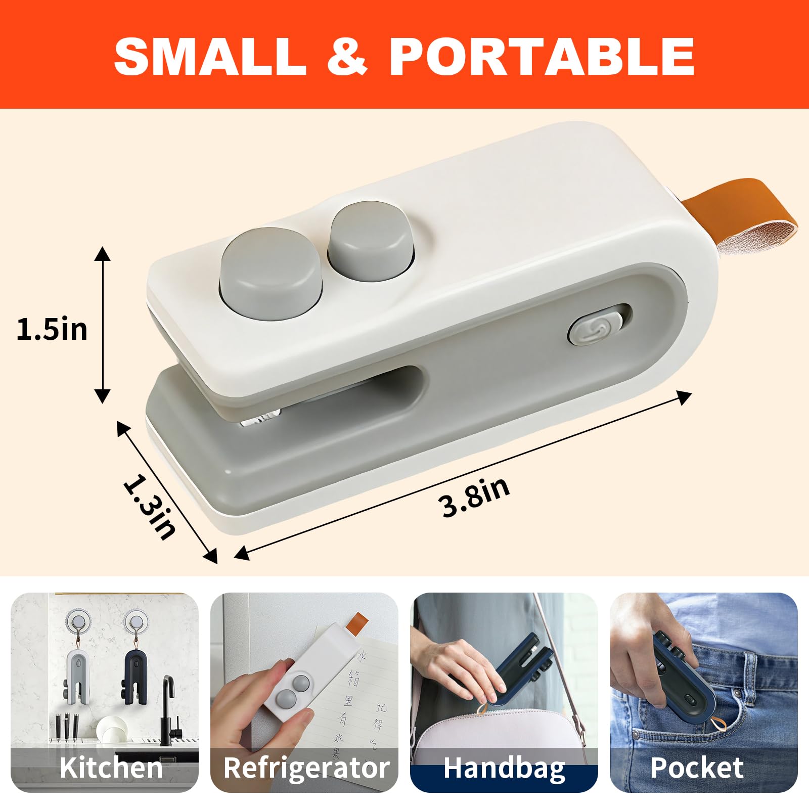 Generic mini bag sealer USB-C charging for quick on-the-go use