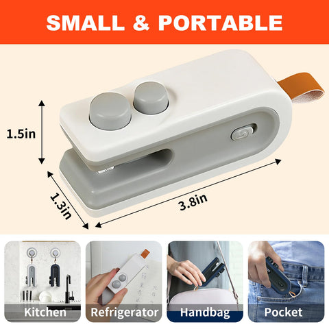 Generic mini bag sealer USB-C charging for quick on-the-go use