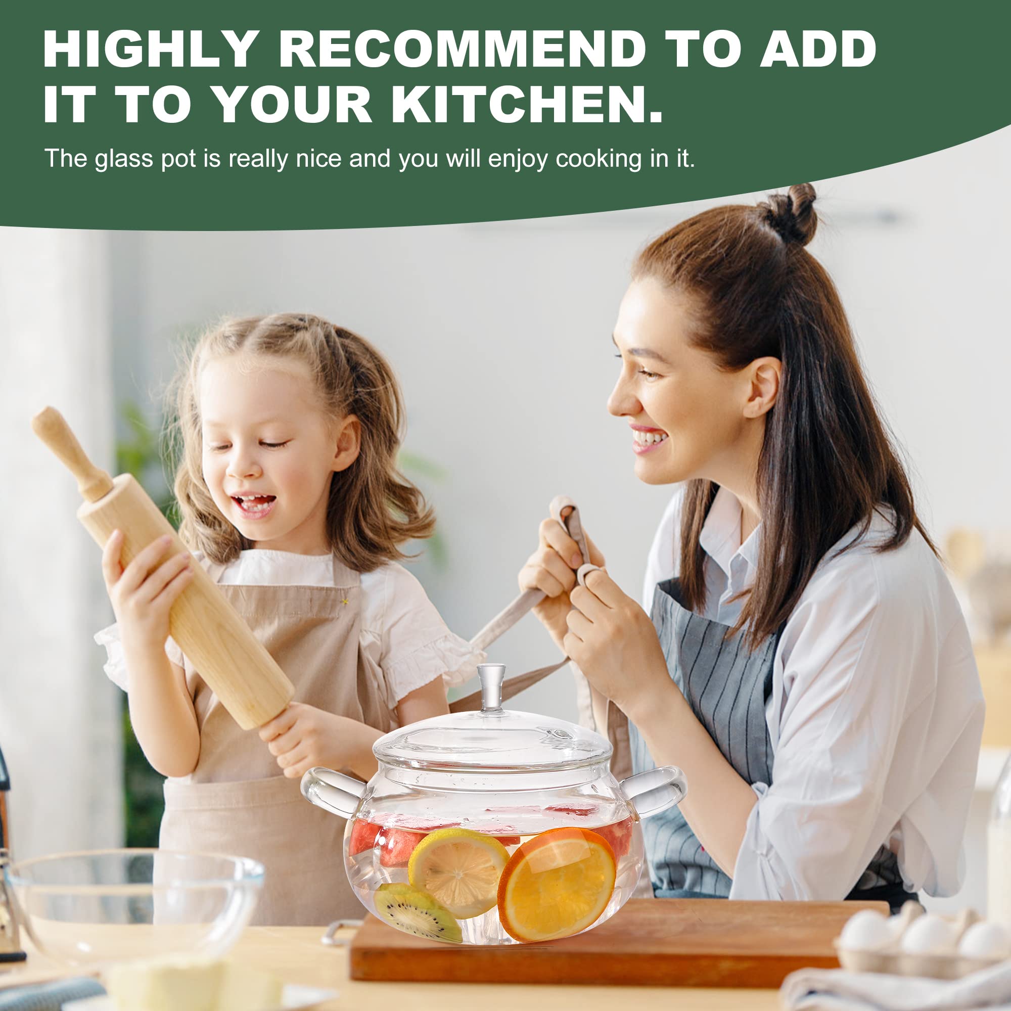 Generic multi-use glass pot suits baby food, milk, and sauces.