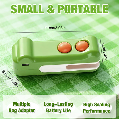 Generic no-preheat mini sealer seals bags in seconds for convenience.