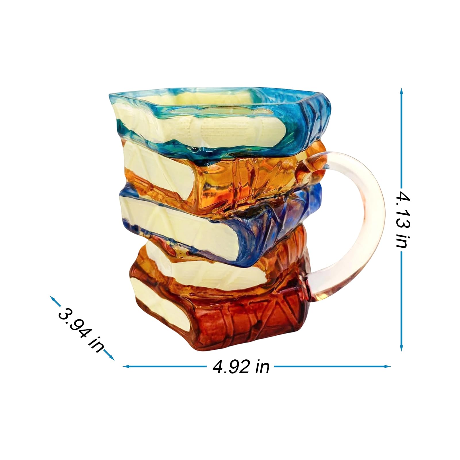 Generic Painted Book Mug handle close-up shows a comfortable grip for daily coffee.