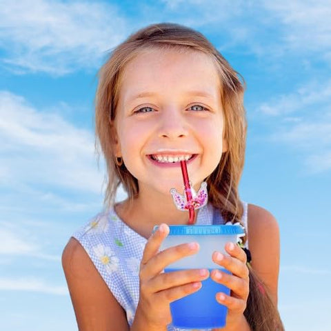 Generic princess crown drinking straws with brushes ensure quick cleanup after events.