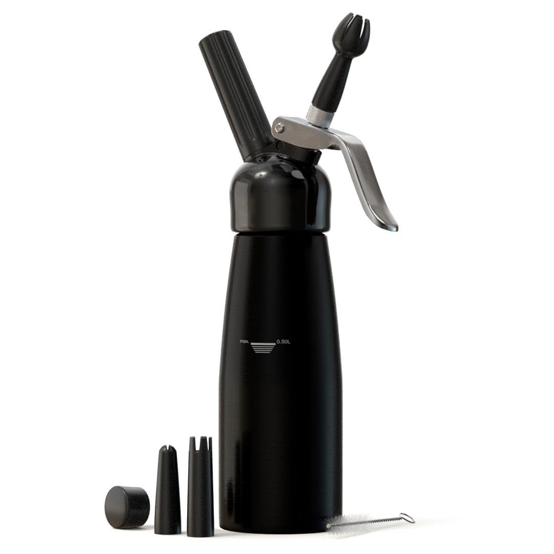 Generic Professional Cream Whipper 500ml aluminum body for durable, consistent topping.