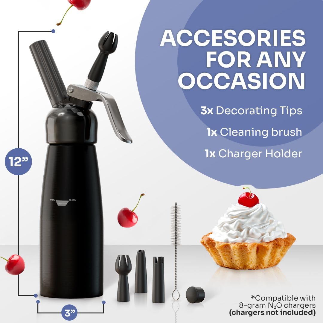 Generic Professional Cream Whipper nozzle collection enabling creative toppings.